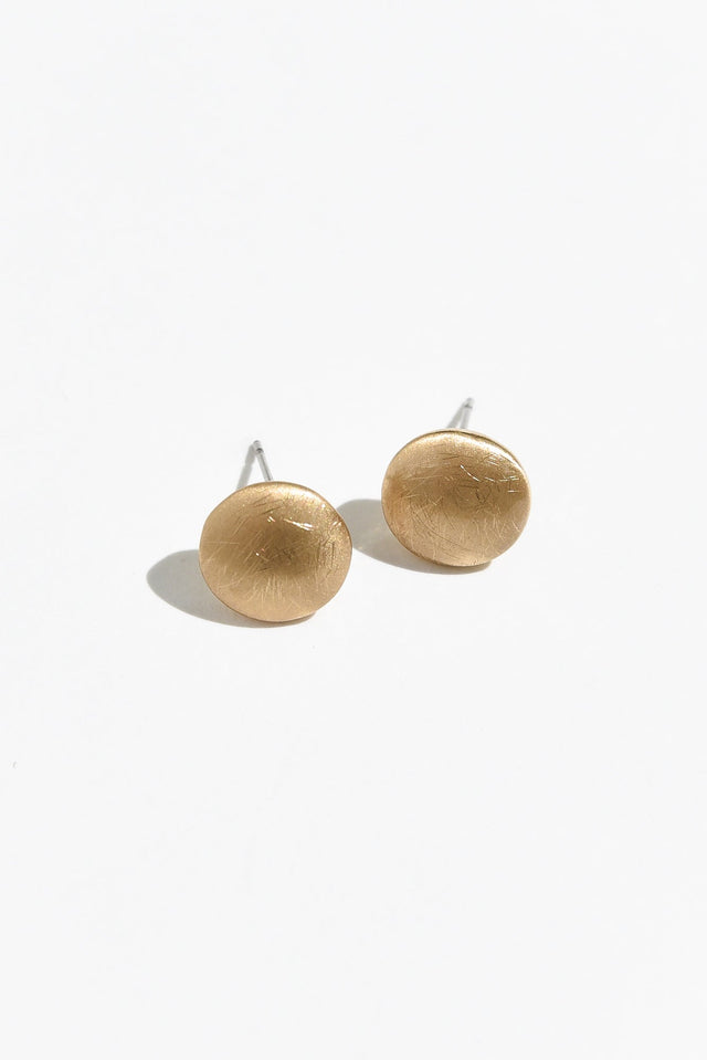 Chania Gold Ball Stud Earrings image 1