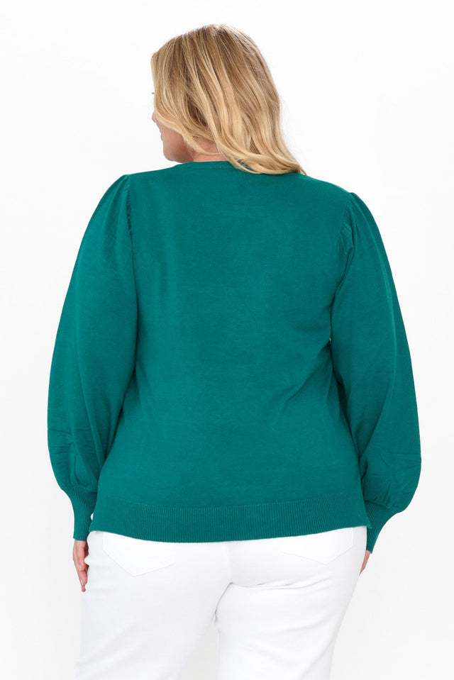 Charlotte Teal Cuffed Knit Sweater image 11