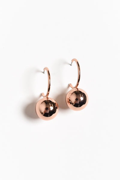 Cleo Rose Gold Ball Hoop Earrings