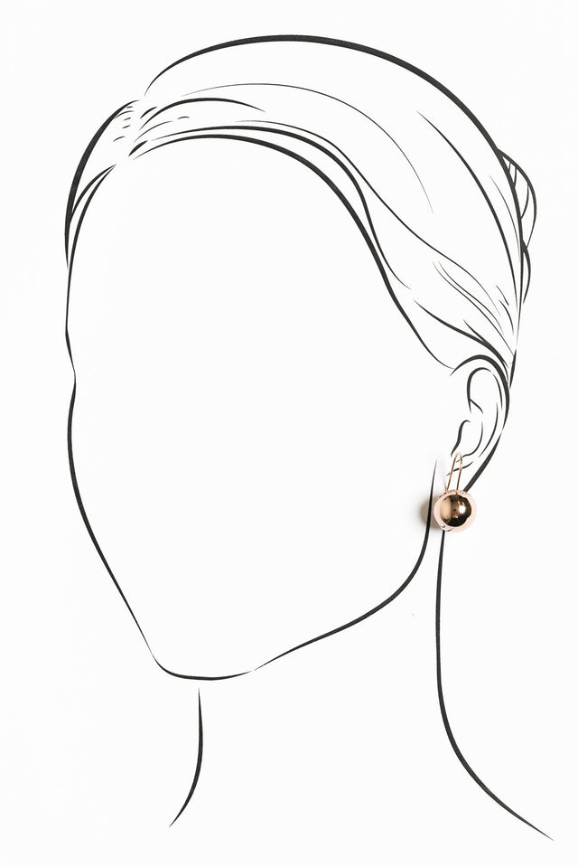 Chelsea Rose Gold Ball Drop Earrings