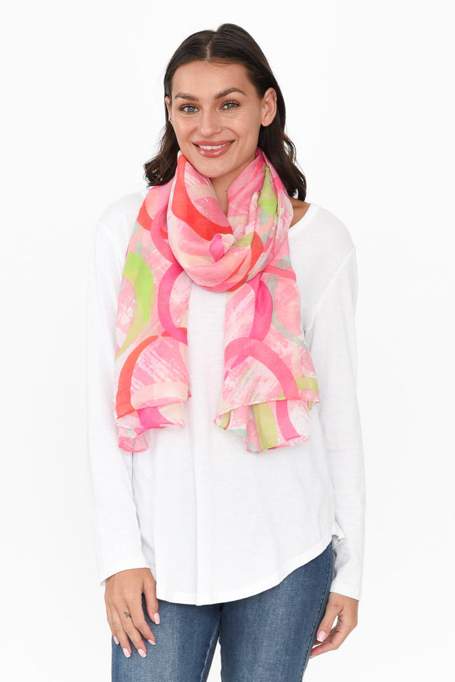 Claris Pink Swirl Scarf image 1