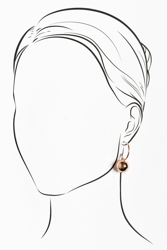 Cleo Rose Gold Ball Hoop Earrings