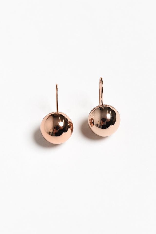 Chelsea Rose Gold Ball Drop Earrings image 1