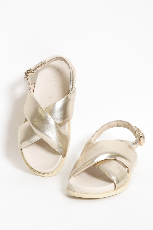 Clifford Gold Leather Crossover Sandal image 2