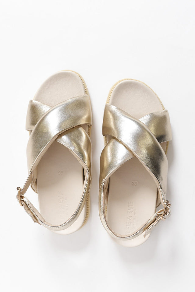 Clifford Gold Leather Crossover Sandal image 5