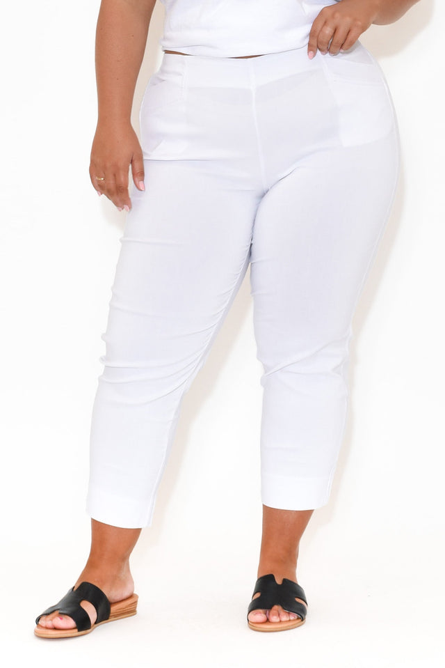 Cody White Stretch Capri Pants image 8