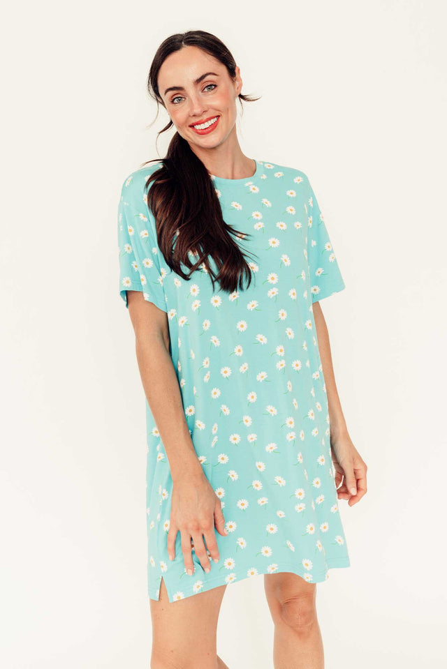 Collie Blue Daisy Bamboo Nightie image 1