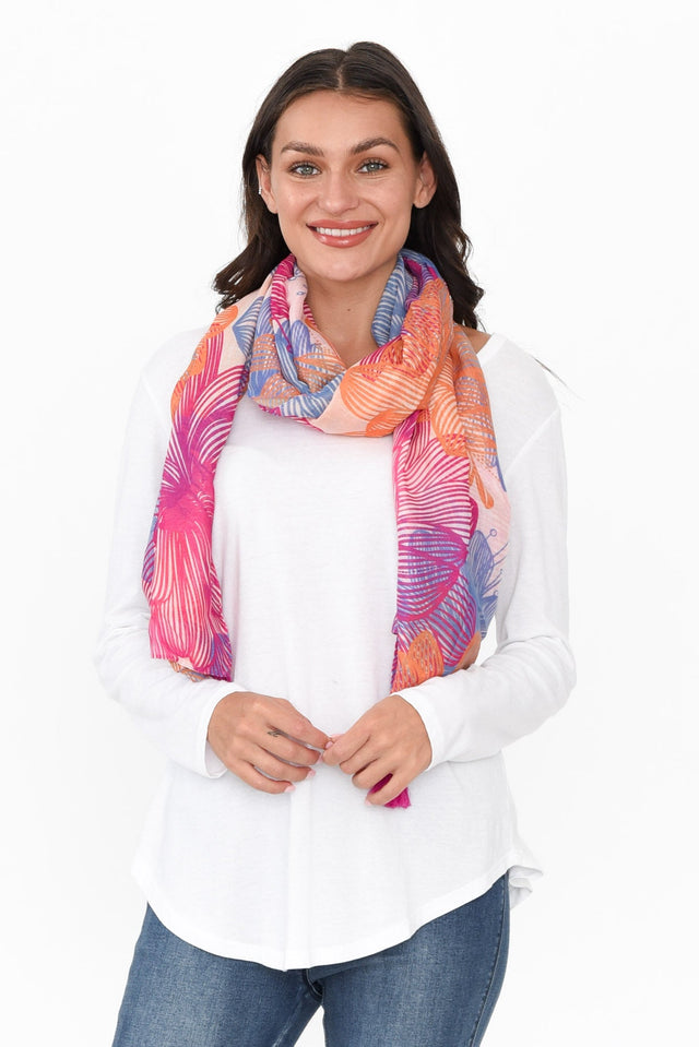 Conny Pink Floral Scarf