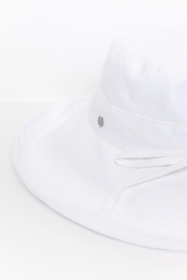 Coogee White Cotton Upturn Hat image 5