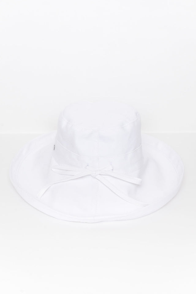 Coogee White Cotton Upturn Hat image 3