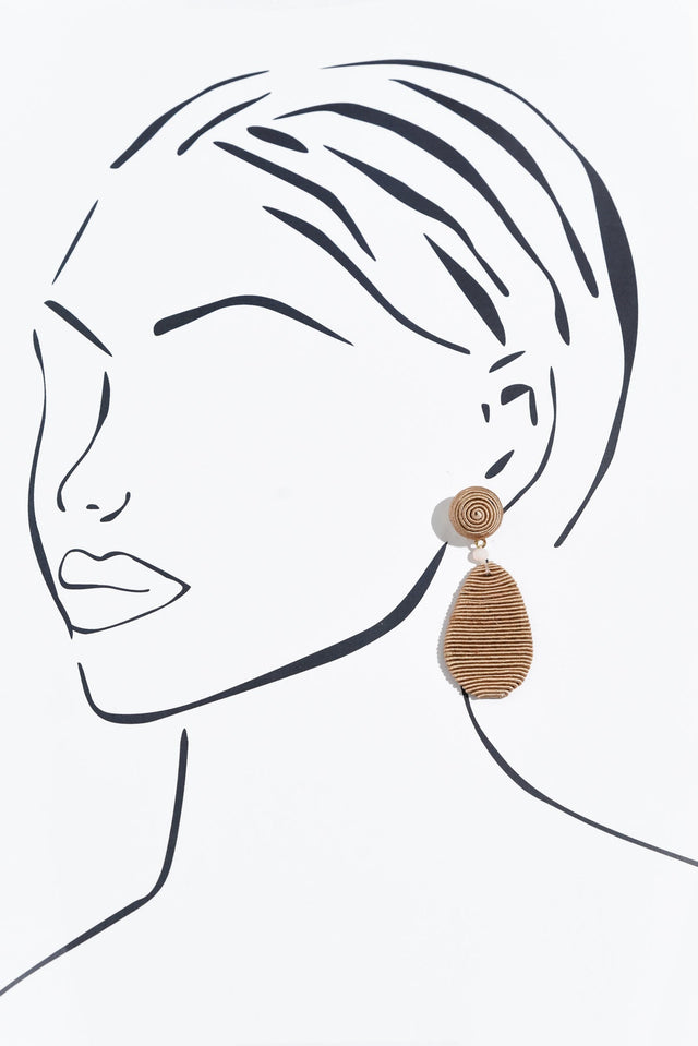 Cora Brown Tiered Drop Earrings image 2