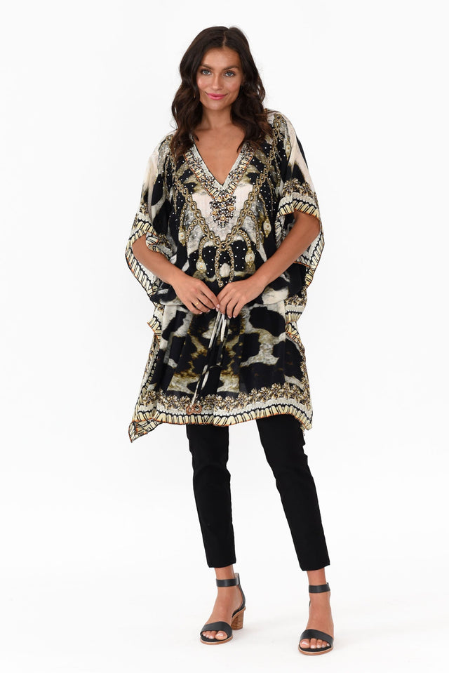 Cougar Brown Drawstring Silk Kaftan banner image