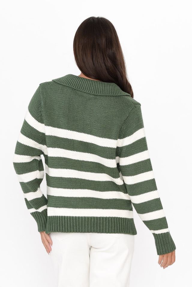 Cutler Khaki Stripe Knit Sweater