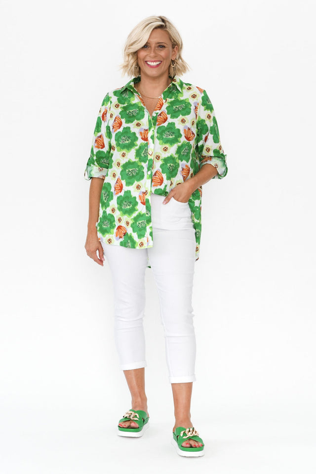 Cybelle Emerald Poppy Cotton Shirt banner image