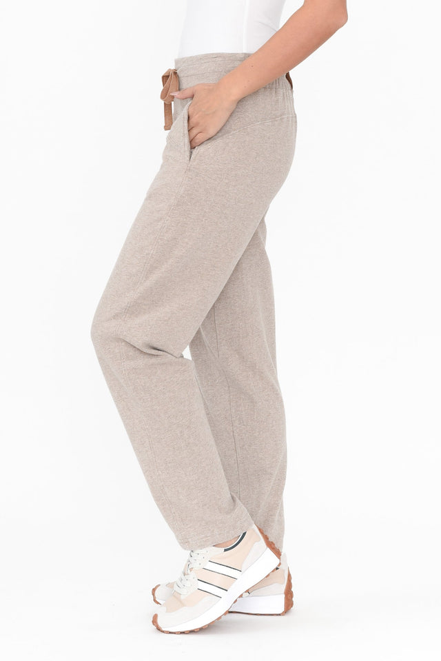 Dalton Beige Cotton Track Pants image 3