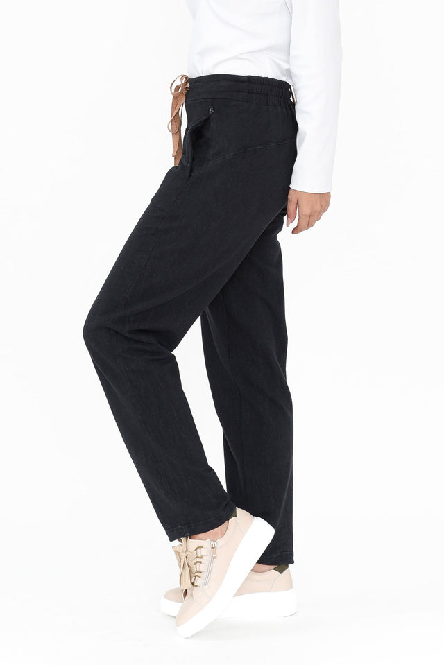 Dalton Black Cotton Track Pants image 4