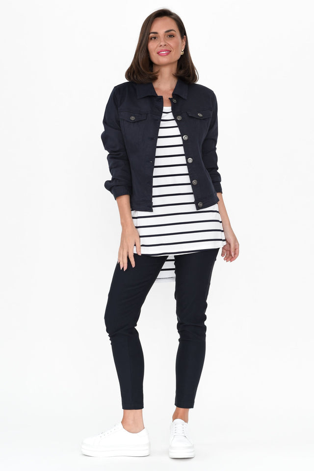 Danielle Navy Stretch Jean Jacket image 2