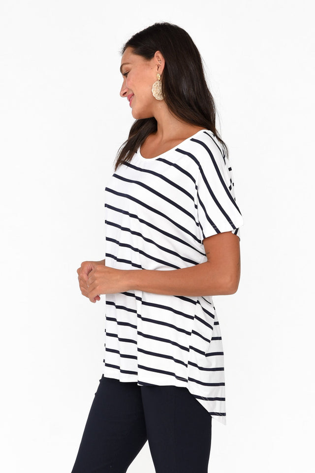 Danya White Stripe Bamboo Top image 4