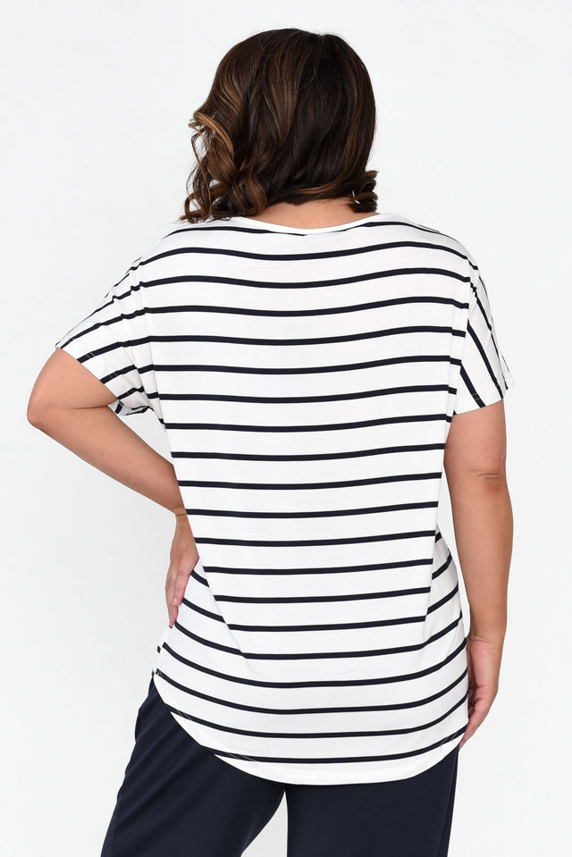 Danya White Stripe Bamboo Top image 10