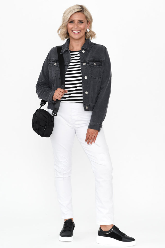 Darcy Washed Black Denim Jacket image 2