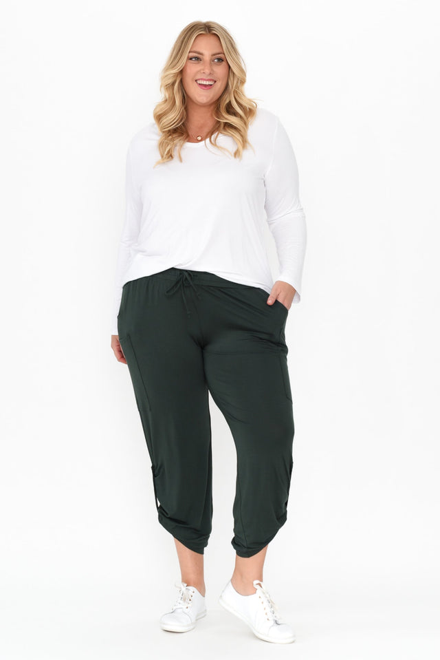 Dark Green Bamboo Pocket Pants image 10