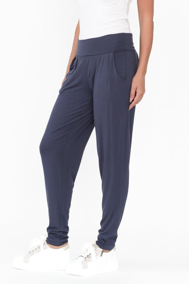 Deep Blue Bamboo Soft Slouch Pants image 3
