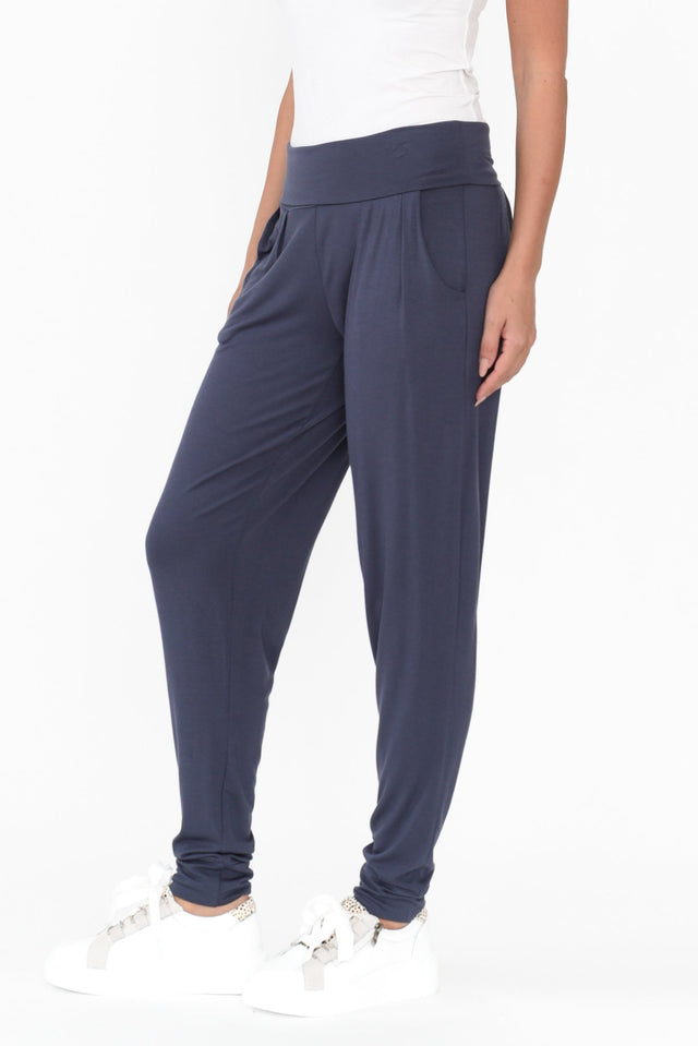 Deep Blue Bamboo Soft Slouch Pants