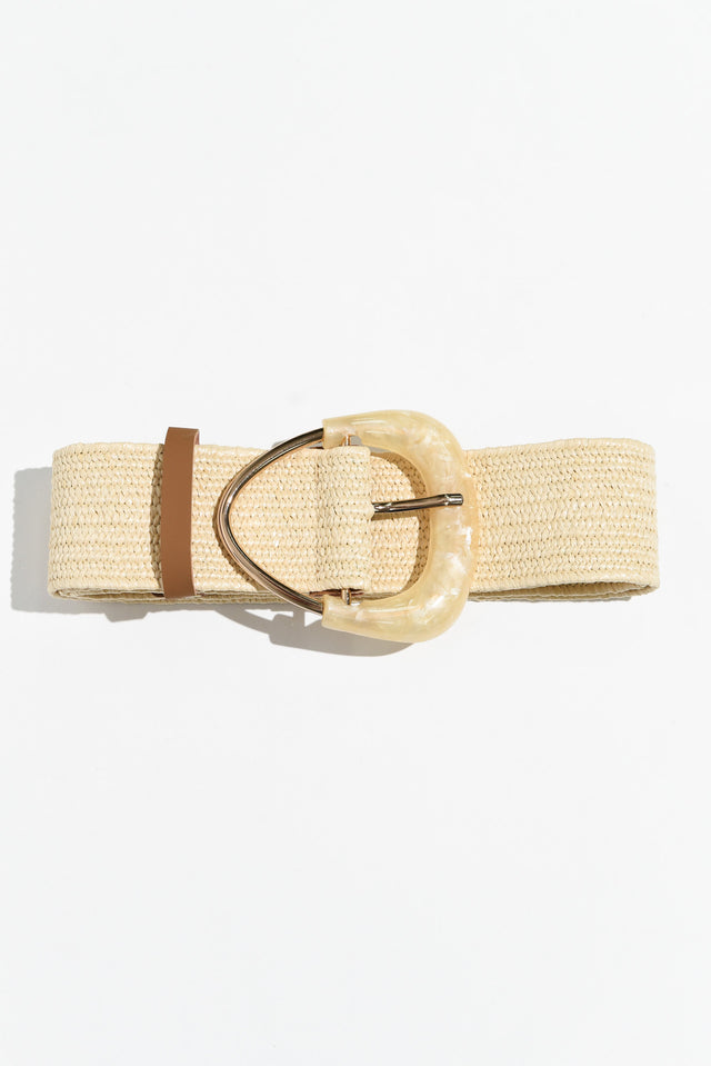 Define Beige Resin Buckle Woven Belt image 1