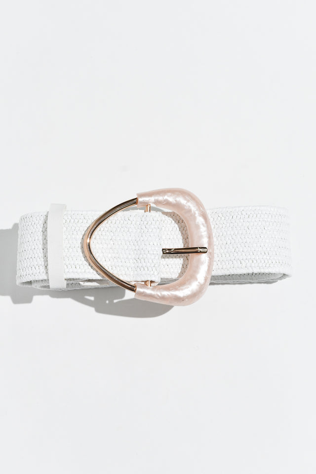 Define White Resin Buckle Woven Belt image 1