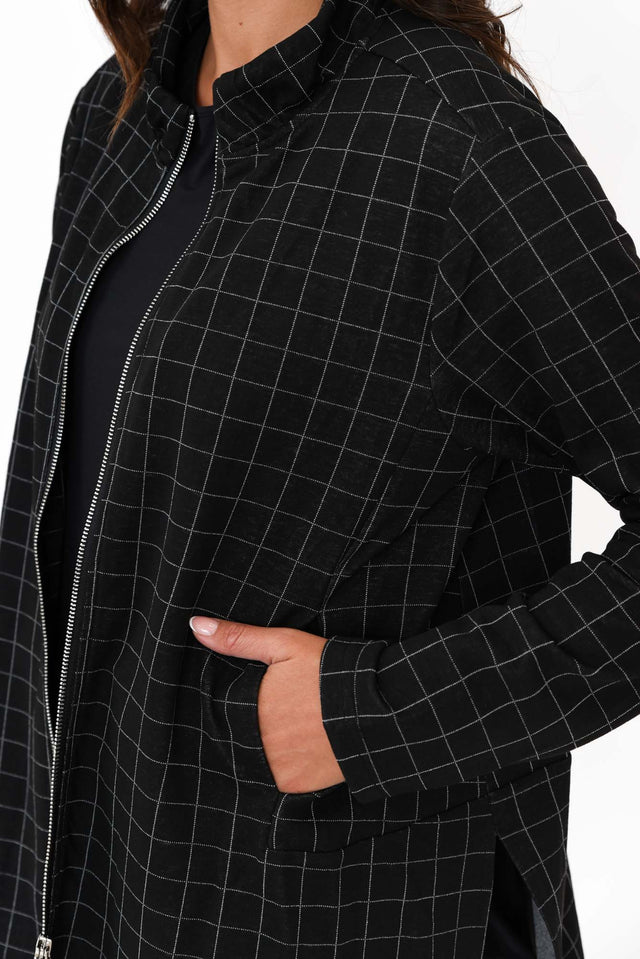 Derby Black Check Zip Jacket image 5