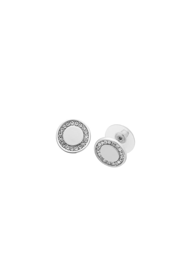 Diana Silver Diamante Stud Earrings image 1