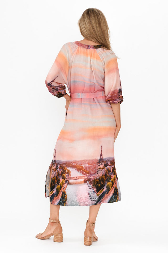 Dianna Pink Paris Linen Blend Dress image 6