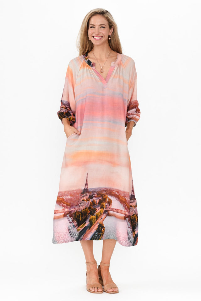 Dianna Pink Paris Linen Blend Dress image 4