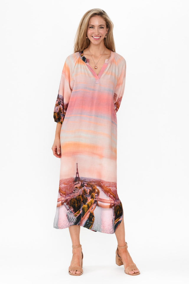 Dianna Pink Paris Linen Blend Dress image 8