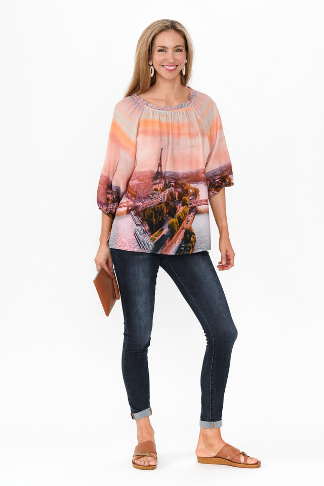 Dinah Pink Paris Linen Blend Top image 4