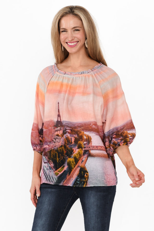 Dinah Pink Paris Linen Blend Top image 1