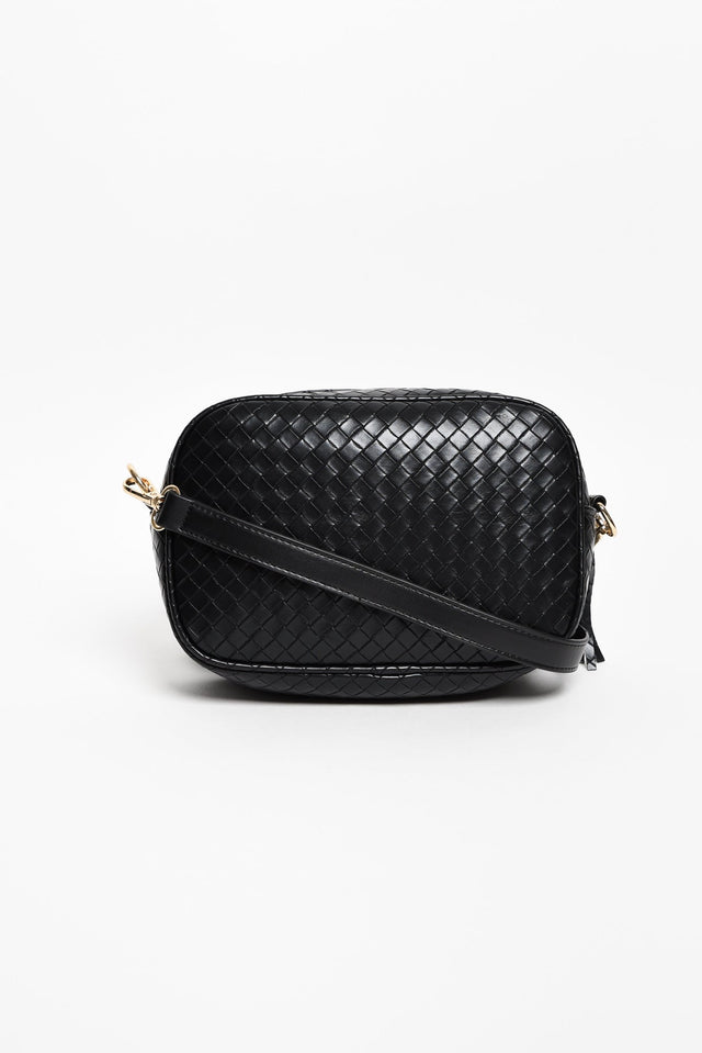 Disco Black Woven Crossbody Bag image 3