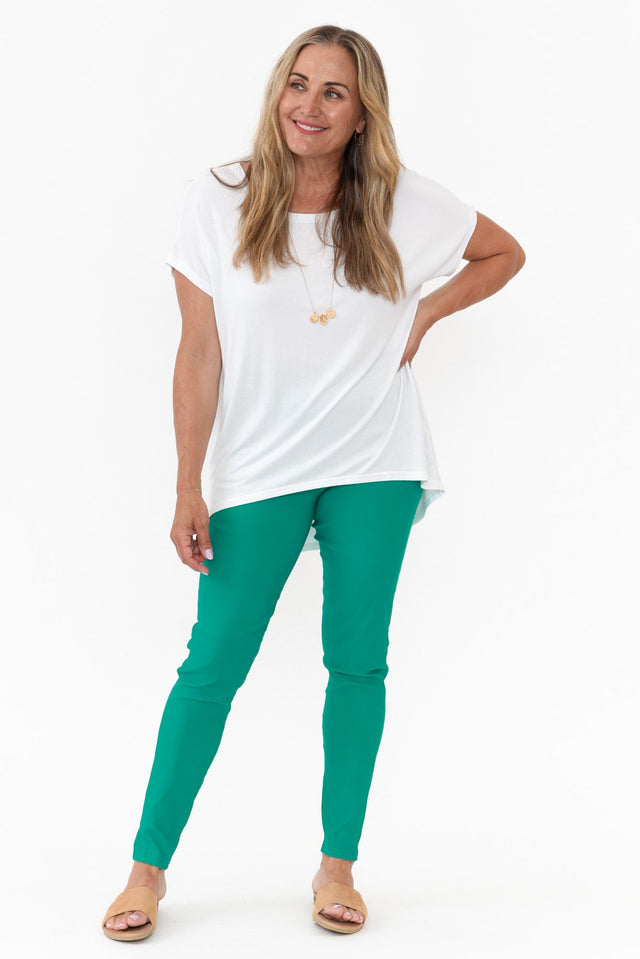 Dixon Teal Cotton Stretch Pants