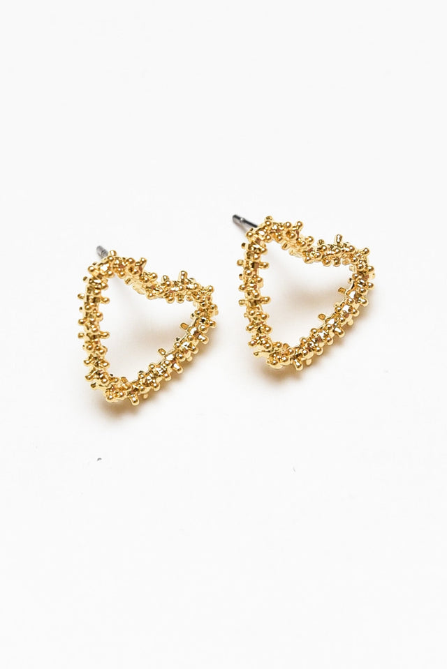 Dorothy Gold Heart Stud Earrings