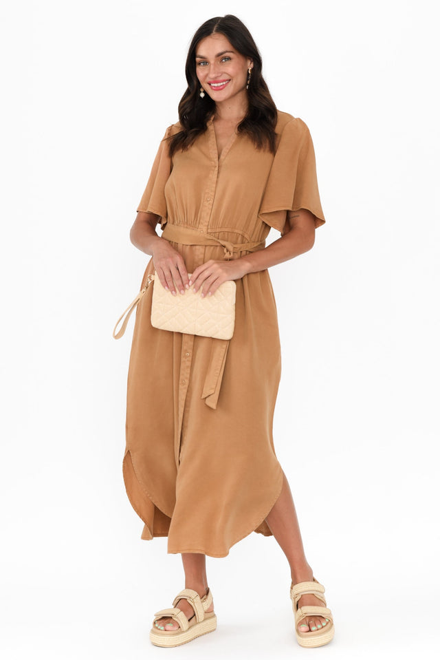 Dresden Tan Lyocell Shirt Dress banner image