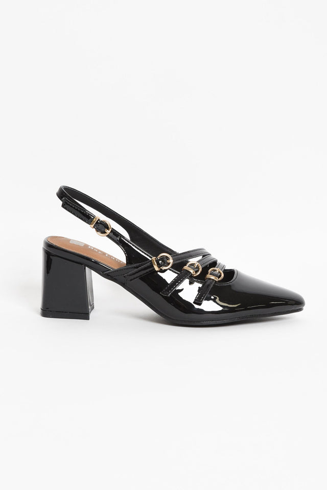 Duchess Black Patent Leather Slingback Heel image 6