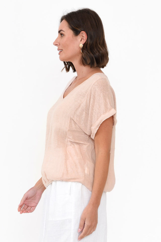 Effie Blush Linen Tee