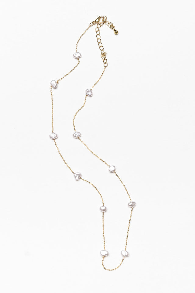 Eleanor Gold Pearl Chain Necklace image 1