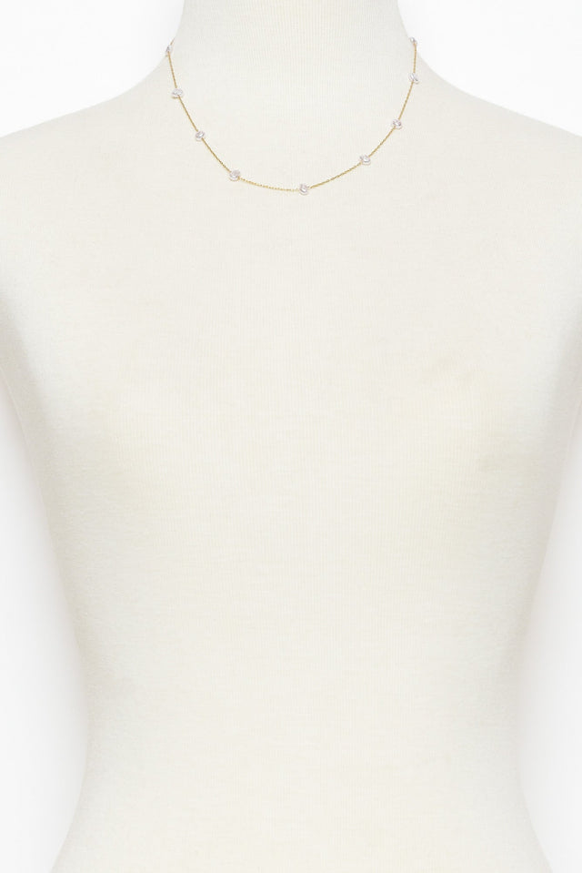 Eleanor Gold Pearl Chain Necklace image 3