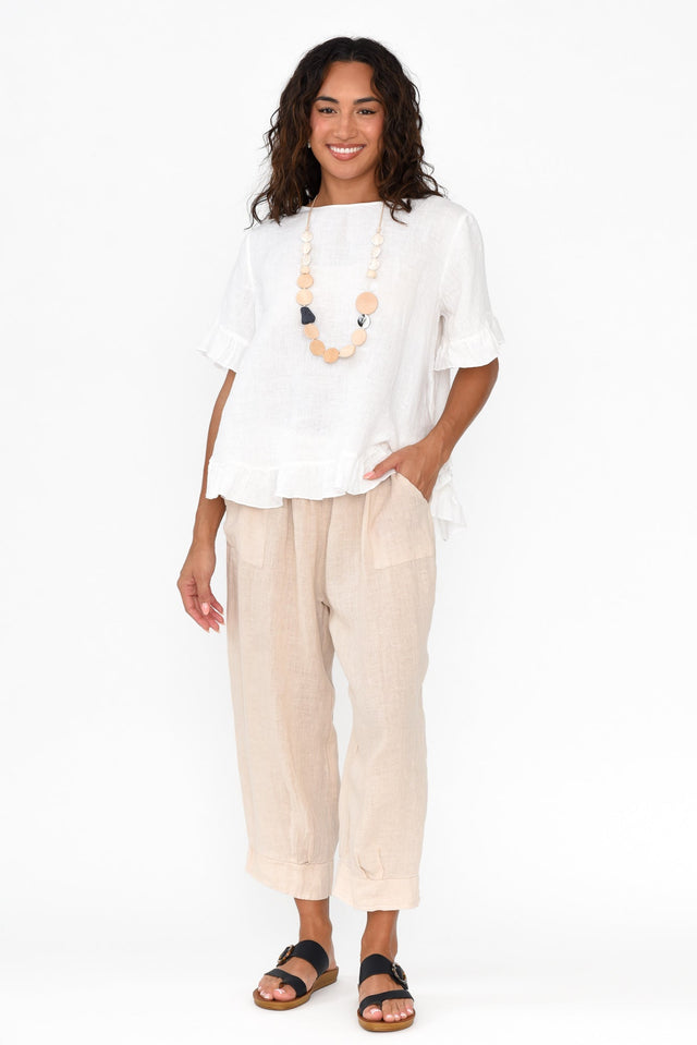 Elide Natural Linen Cropped Pants banner image