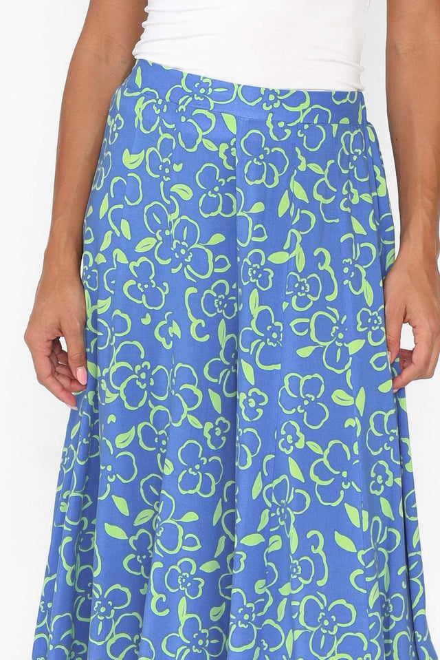 Elira Blue Flower Wide Leg Pants