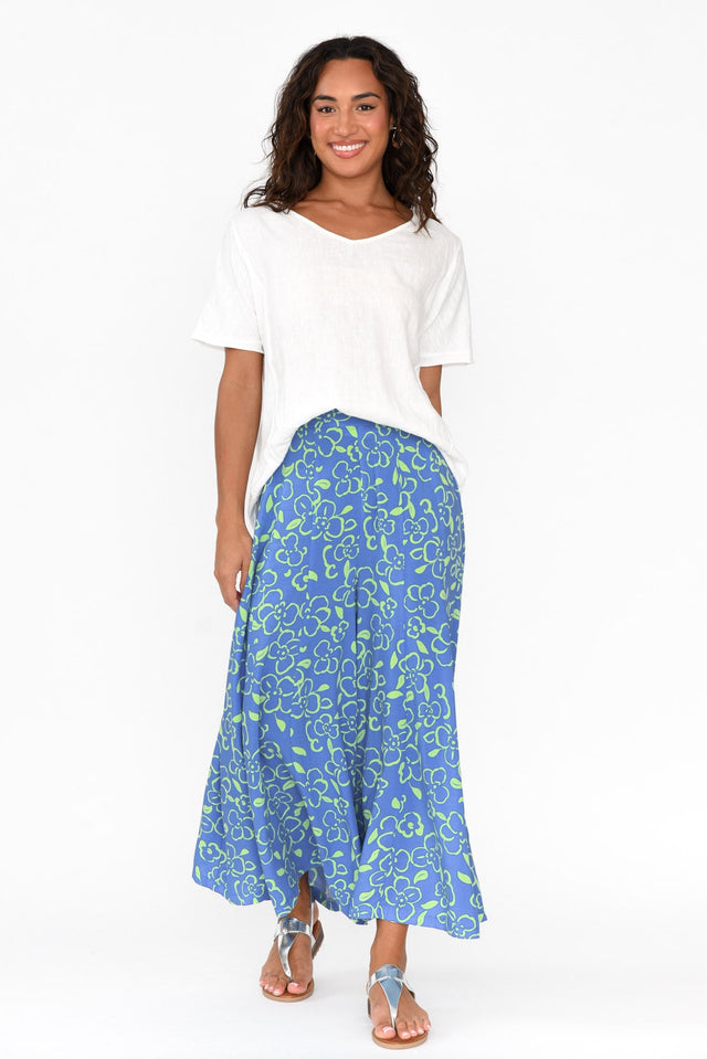 Elira Blue Flower Wide Leg Pants