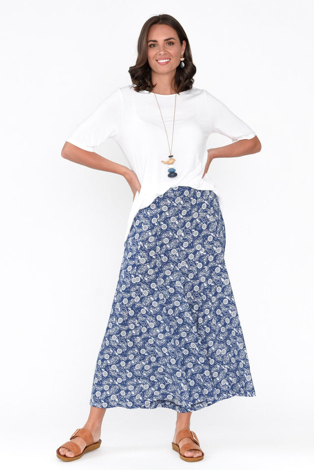 Elira Navy Floral Wide Leg Pants