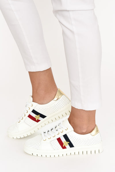 Elope White Bee Leather Sneaker