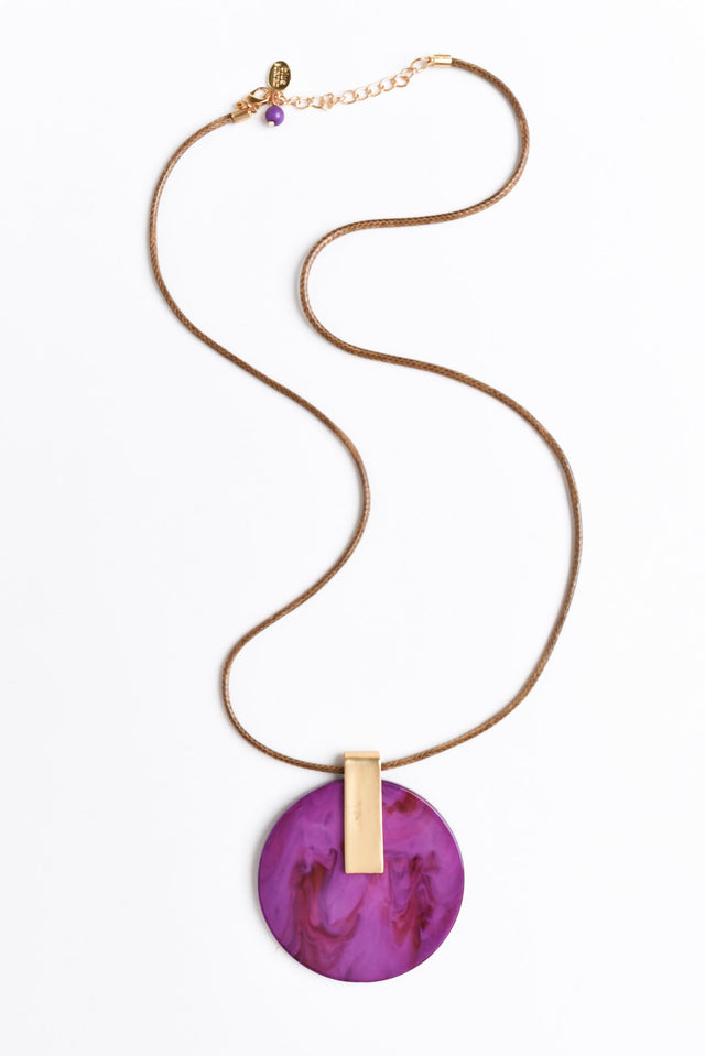 Elowen Magenta Disc Pendant Necklace image 1